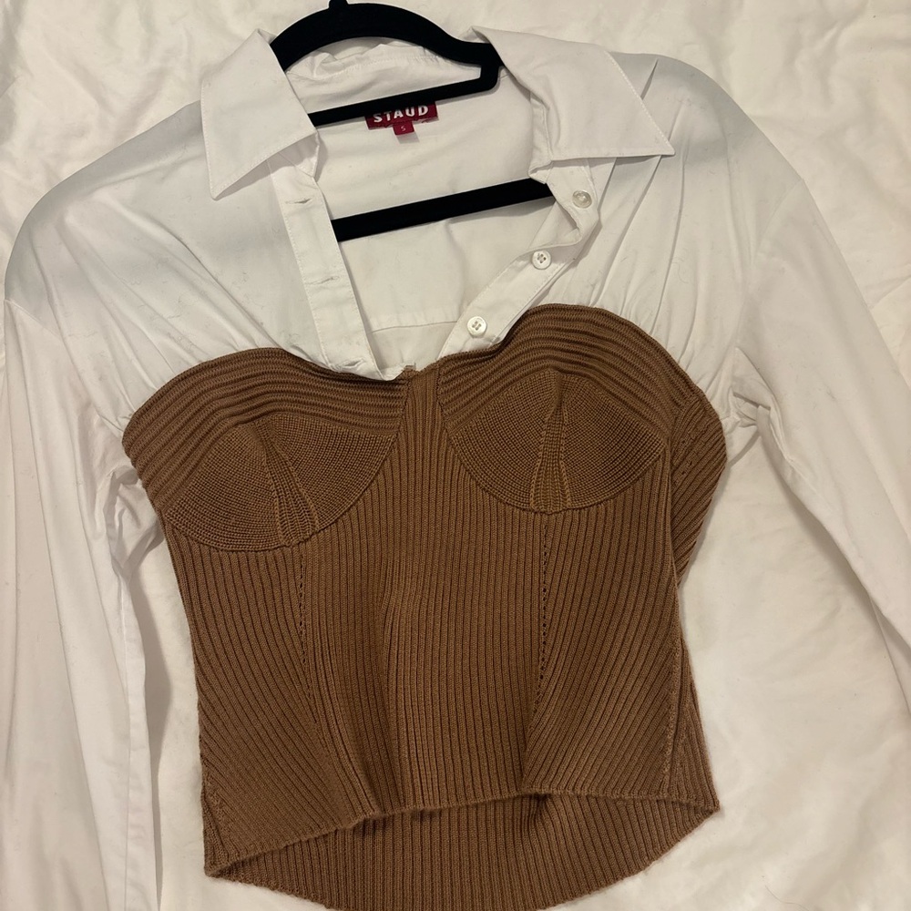 STAUD Women's Brown Corset Top